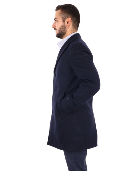 Fb Setaro 89, cappotto da uomo blu
