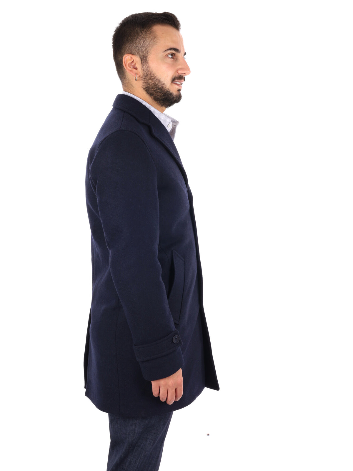 Fb Setaro 89, cappotto da uomo blu