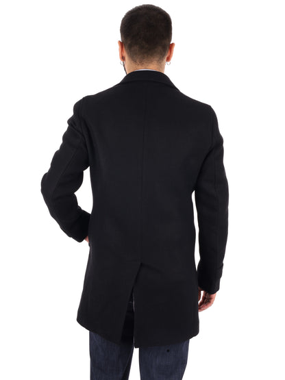 Fb Setaro 99, cappotto da uomo nero