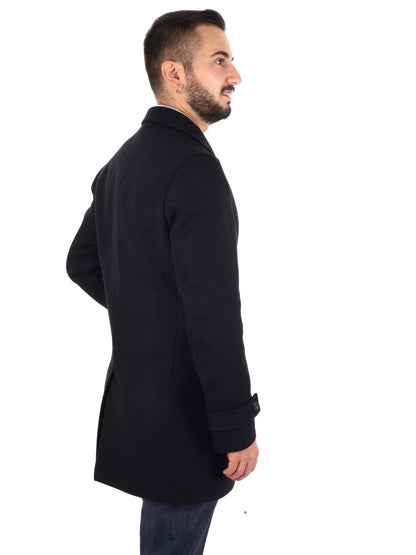 Fb Setaro 99, cappotto da uomo nero