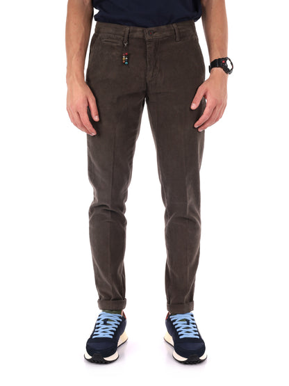 PANTALONE SILVER VELLUTO FB DA UOMO FANGO