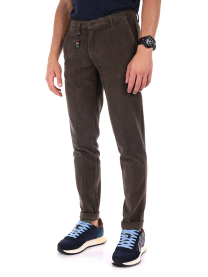 PANTALONE SILVER VELLUTO FB DA UOMO FANGO