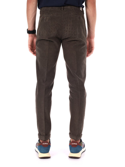 PANTALONE SILVER VELLUTO FB DA UOMO FANGO