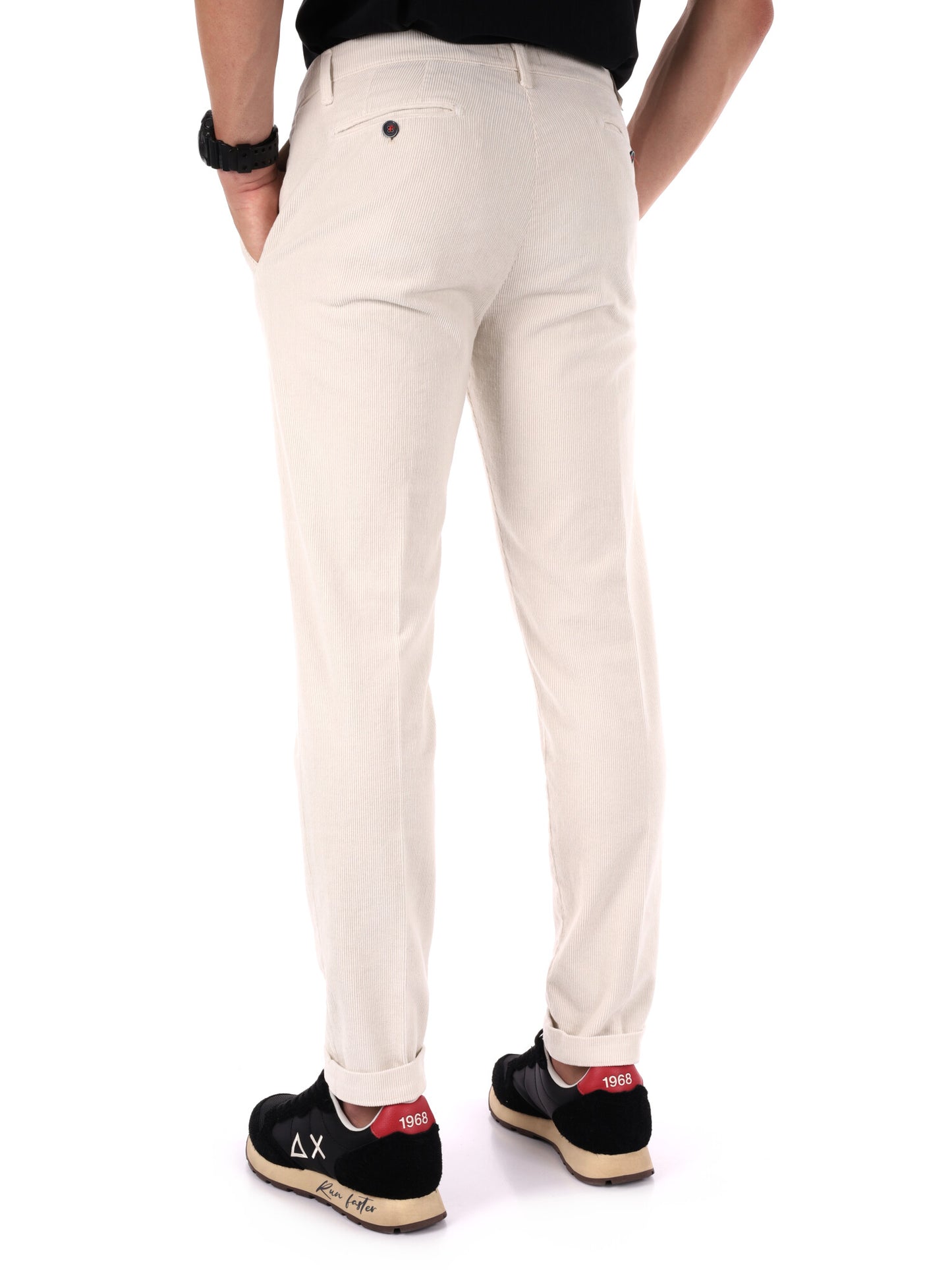 PANTALONE SILVER VELLUTO FB DA UOMO PANNA