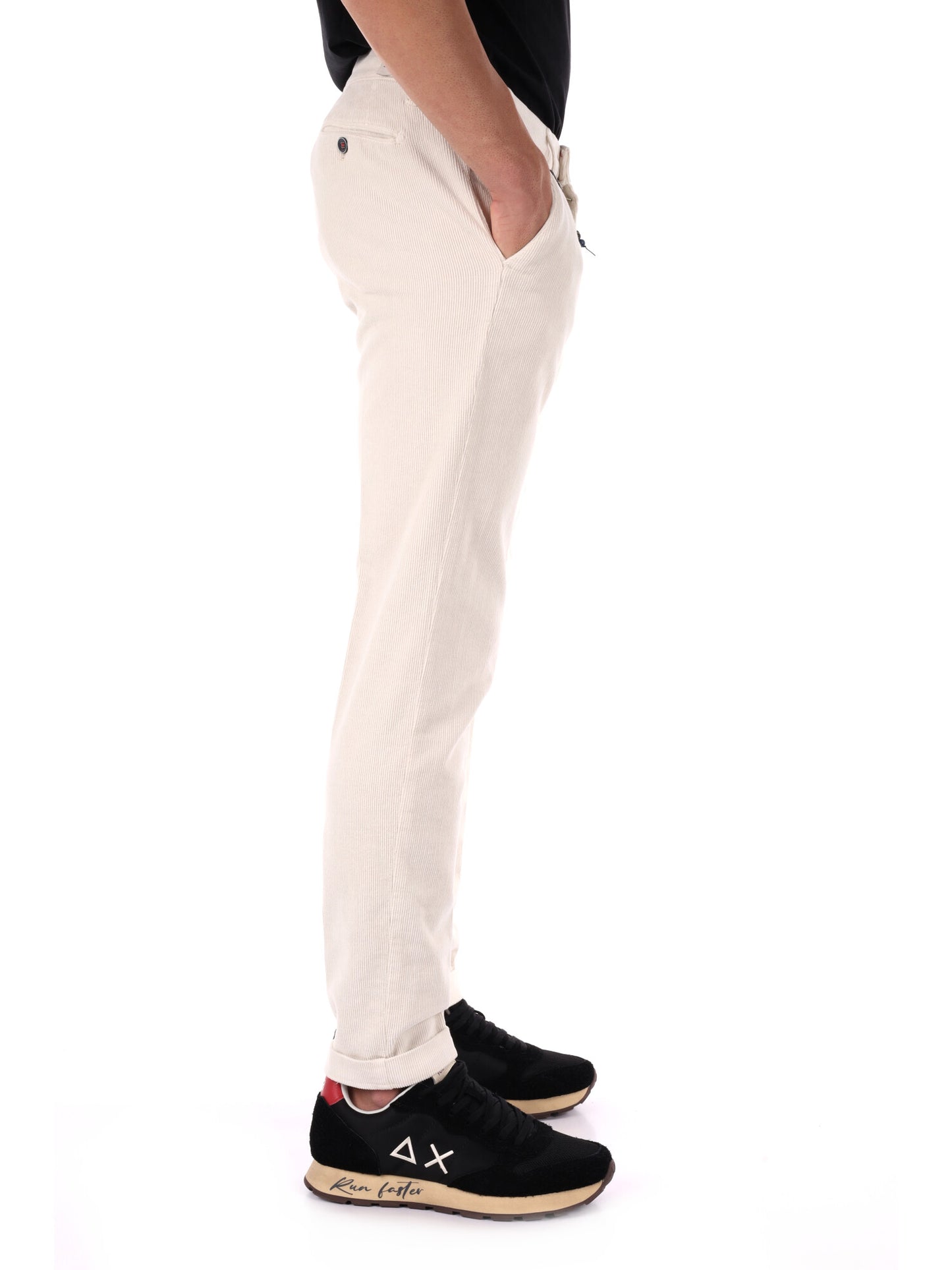 PANTALONE SILVER VELLUTO FB DA UOMO PANNA