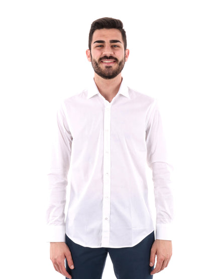 Camicia slim stretch FB da uomo bianca elegante e confortevole