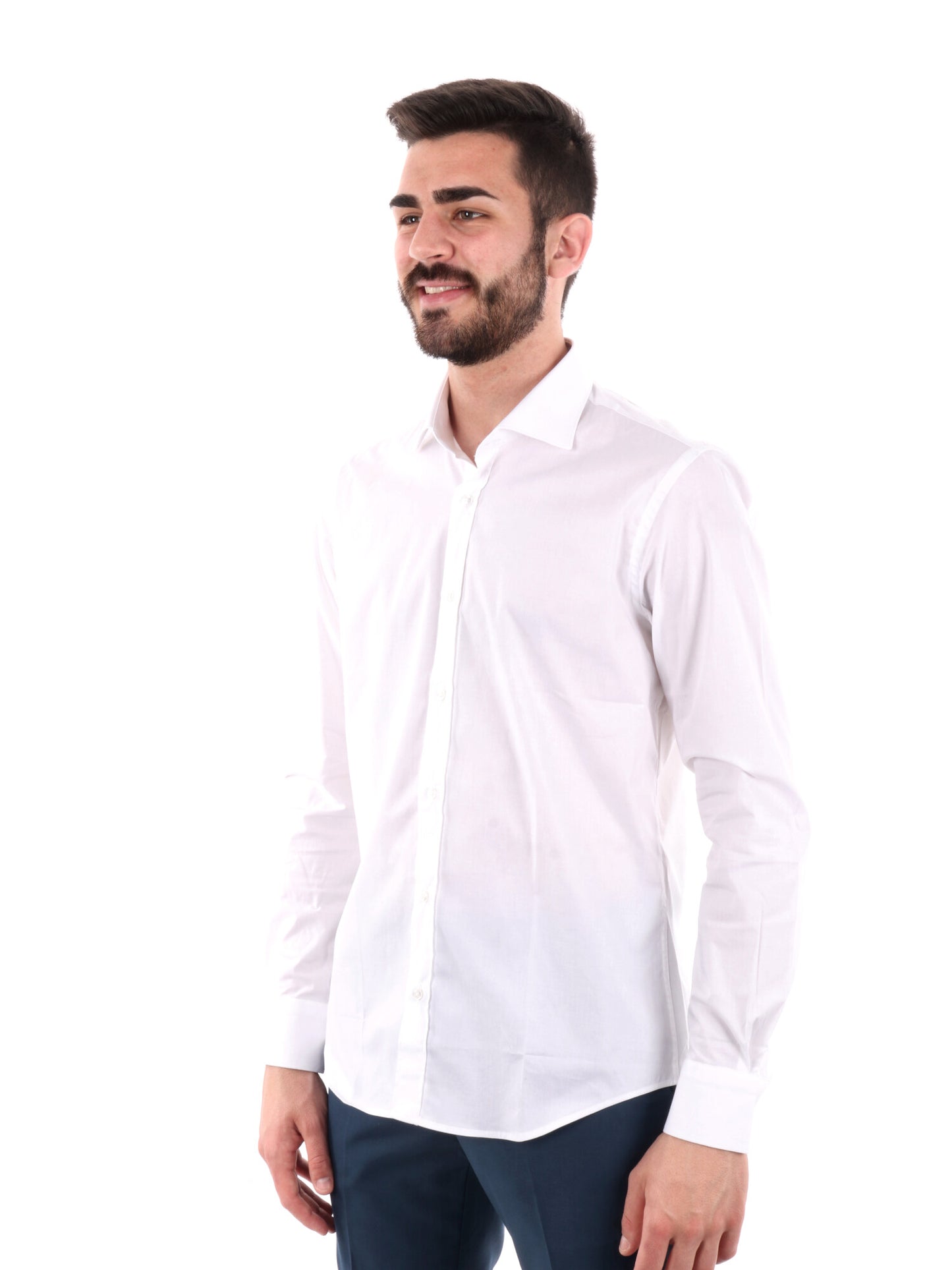Camicia slim stretch FB da uomo bianca elegante e confortevole