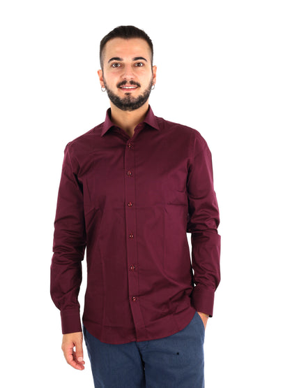 Fb Soft Bordo, camicia da uomo bordeaux