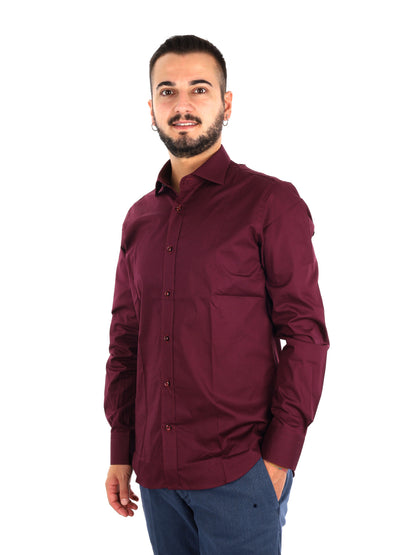 Fb Soft Bordo, camicia da uomo bordeaux
