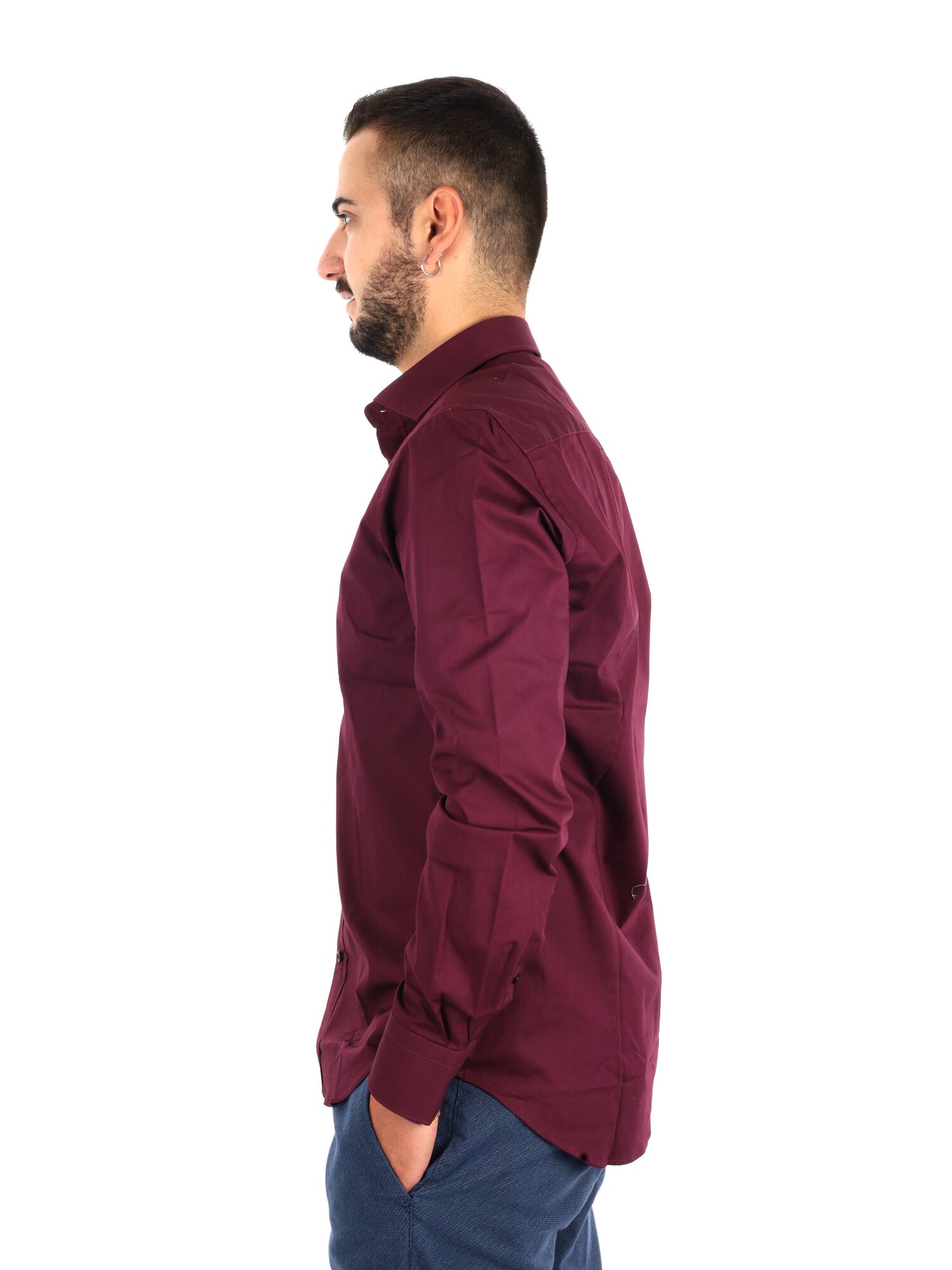 Fb Soft Bordo, camicia da uomo bordeaux