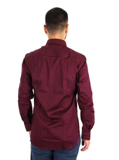 Fb Soft Bordo, camicia da uomo bordeaux