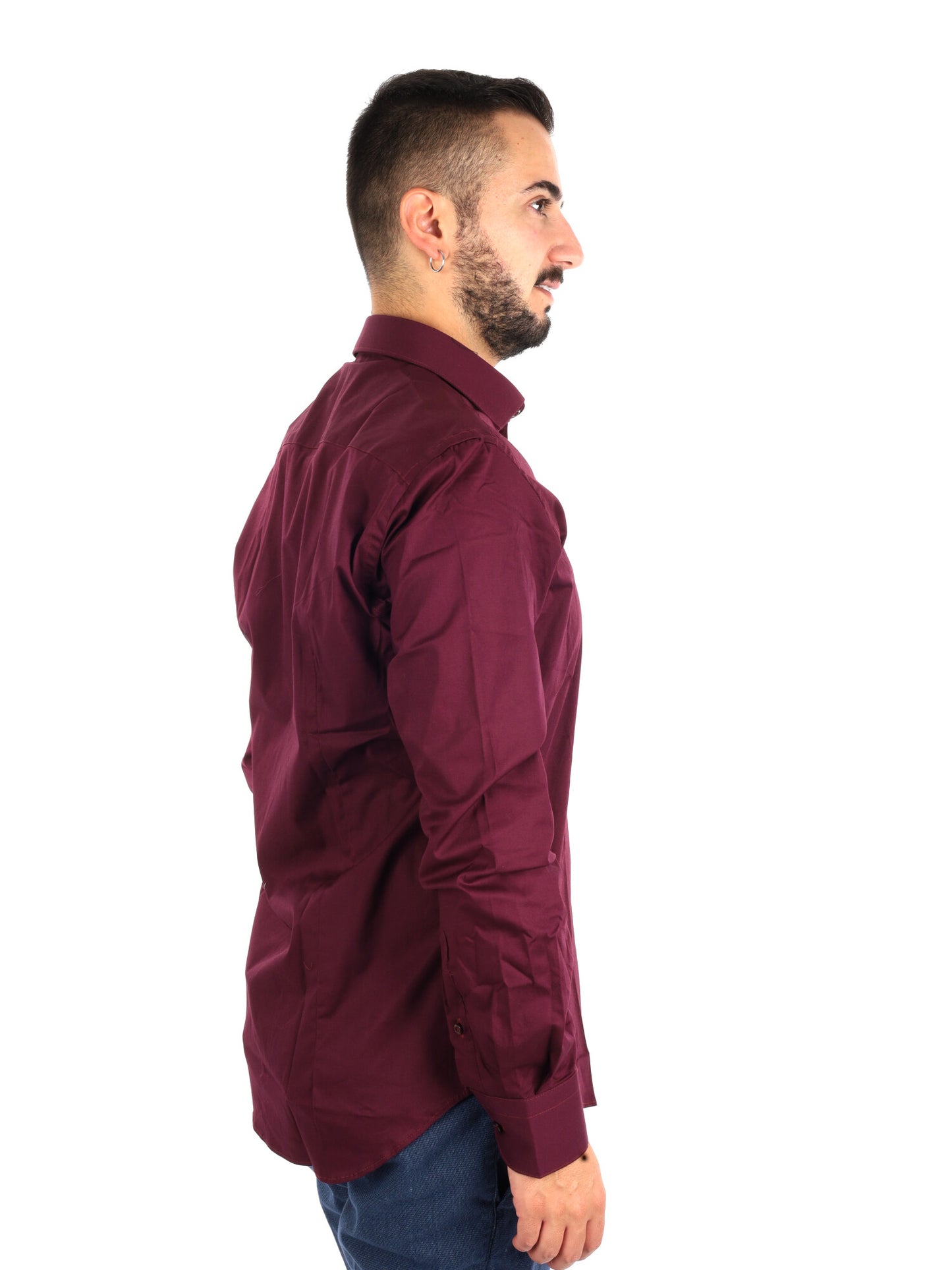Fb Soft Bordo, camicia da uomo bordeaux