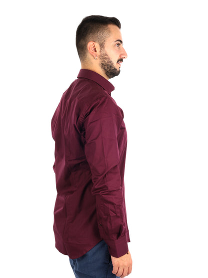 Fb Soft Bordo, camicia da uomo bordeaux