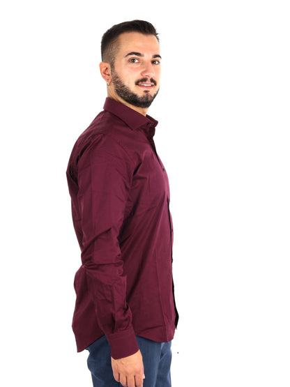 Fb Soft Bordo, camicia da uomo bordeaux