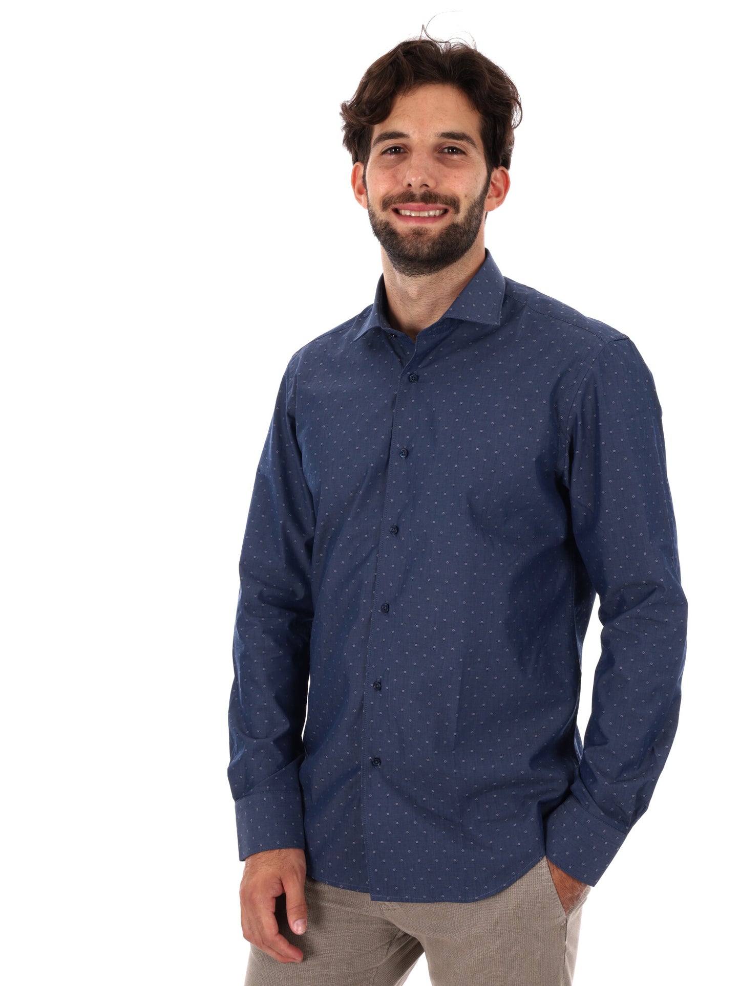CAMICIA SORRISO FB DA UOMO JEANS SCURO