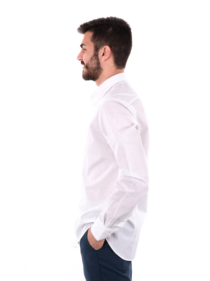 Camicia elegante FB Sorriso 387 in cotone bianca da uomo slim fit
