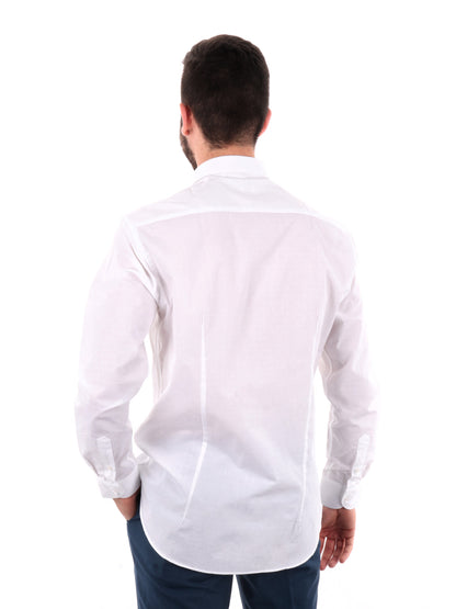 Camicia elegante FB Sorriso 387 in cotone bianca da uomo slim fit