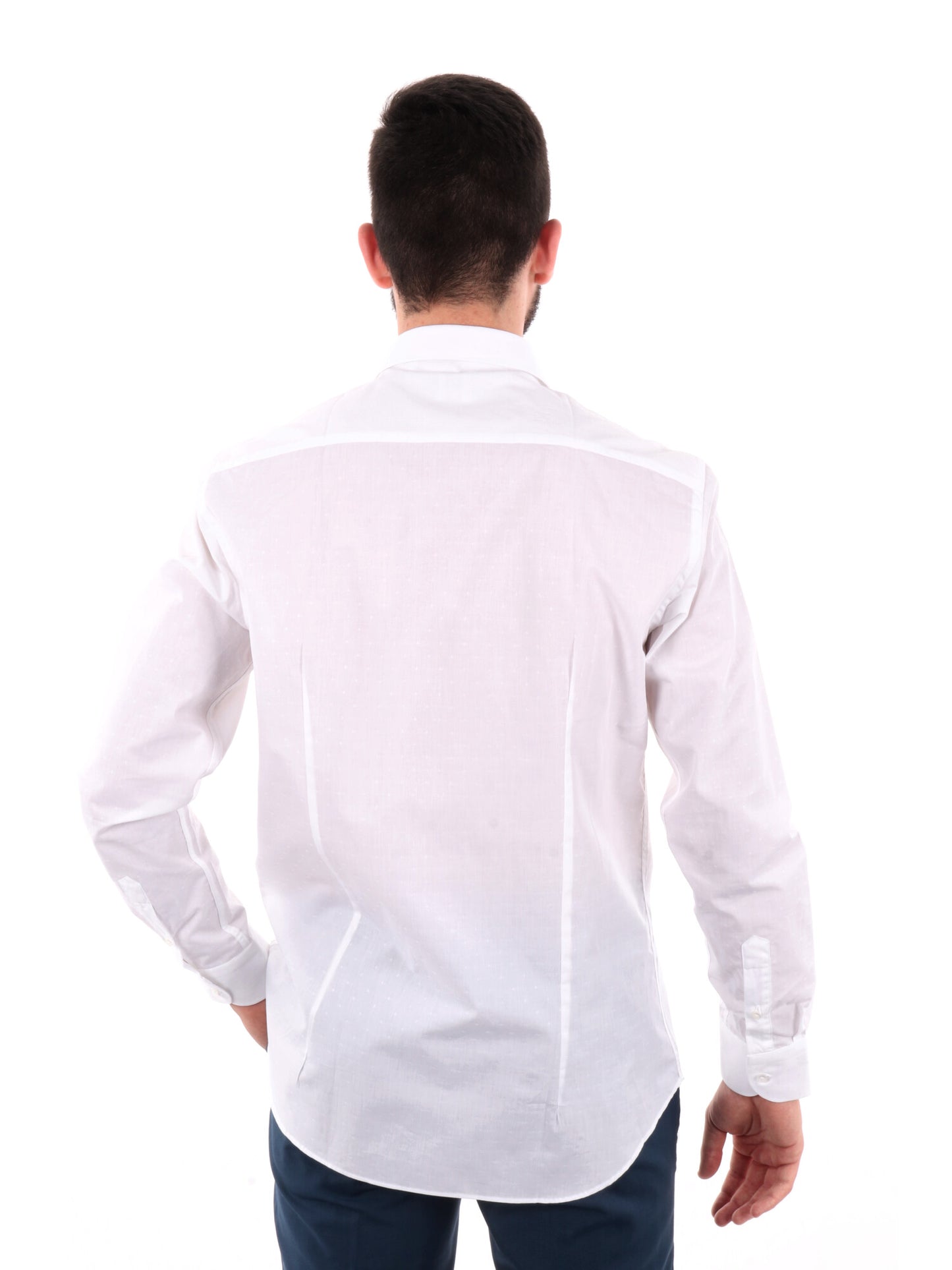 Camicia elegante FB Sorriso 387 in cotone bianca da uomo slim fit