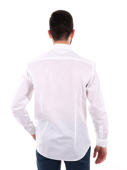 Camicia elegante FB Sorriso 387 in cotone bianca da uomo slim fit