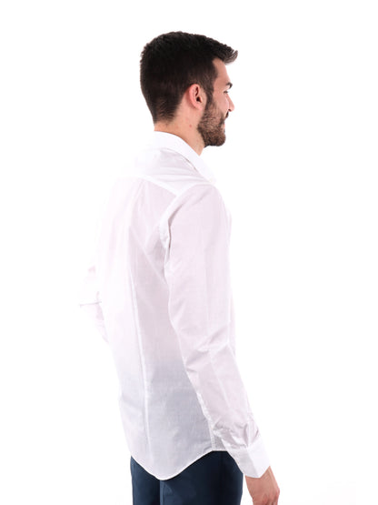 Camicia elegante FB Sorriso 387 in cotone bianca da uomo slim fit