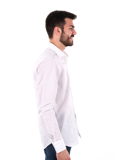Camicia elegante FB Sorriso 387 in cotone bianca da uomo slim fit