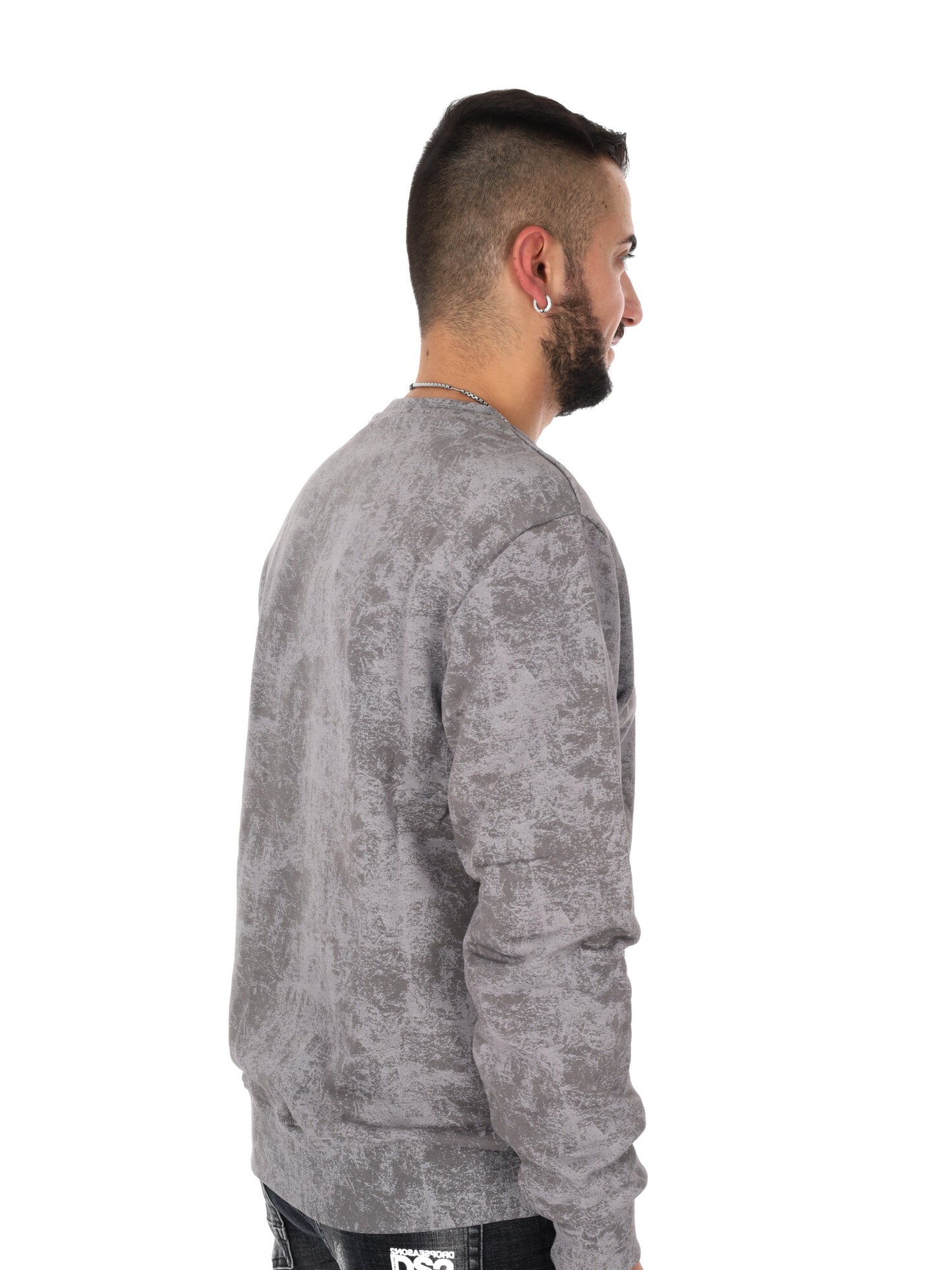 Felpa girocollo DS2 Stone uomo grigia per la primavera