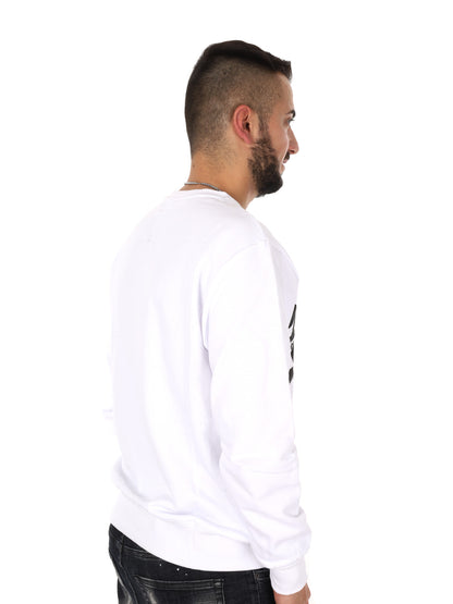 Felpa girocollo bianca da uomo Ds2, stile essenziale e casual