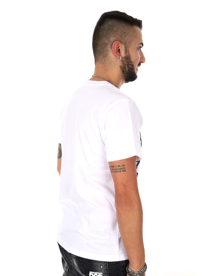 T-shirt DS2 Drop Season 2 da uomo bianca con maxi logo