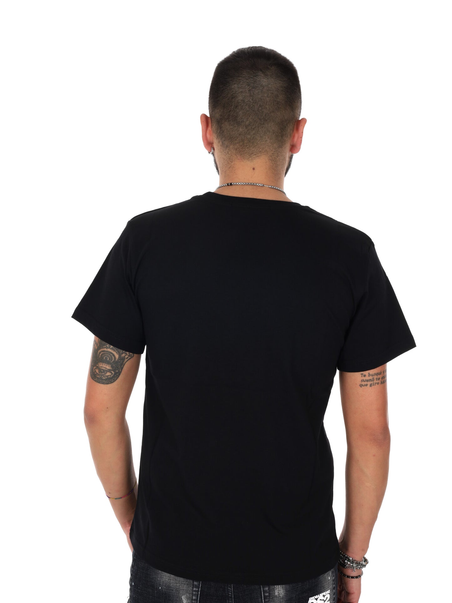 DS2 DropSeason2, t-shirt uomo nera con maxi logo diagonale