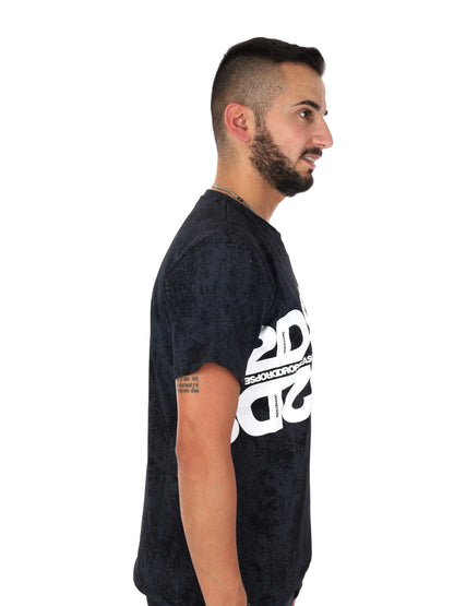 DS2 Drop Season 2, t-shirt uomo nera con design camo tono su tono