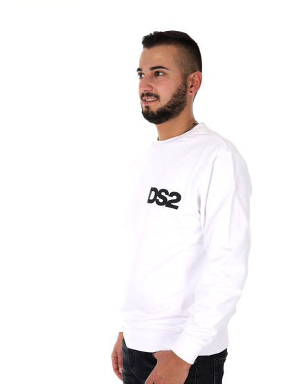 DS2 felpa girocollo da uomo bianco