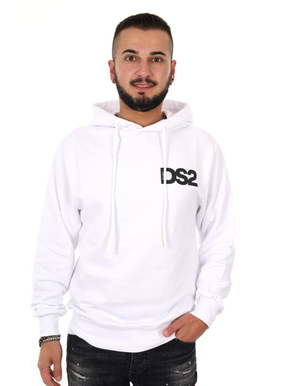 Felpa con cappuccio Ds2 da uomo bianca, stile primavera-estate