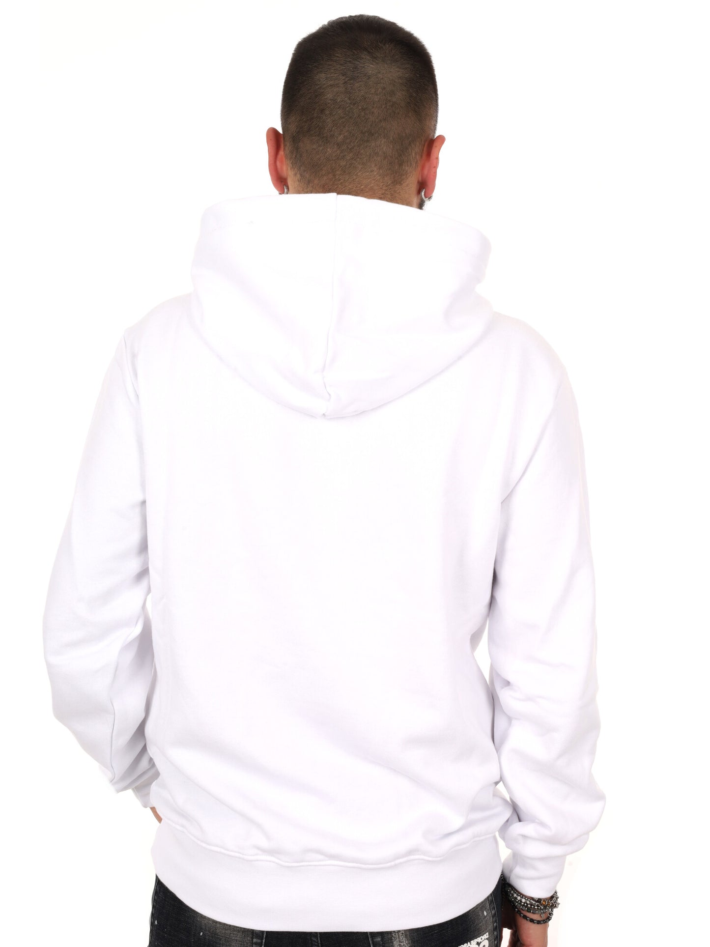 Felpa con cappuccio Ds2 da uomo bianca, stile primavera-estate