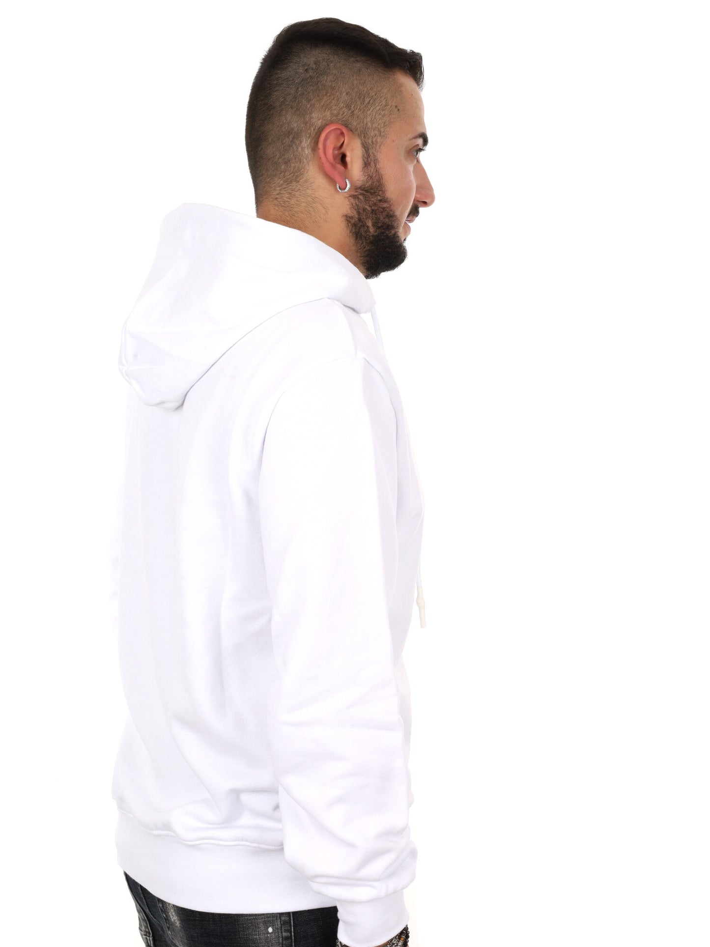 Felpa con cappuccio Ds2 da uomo bianca, stile primavera-estate