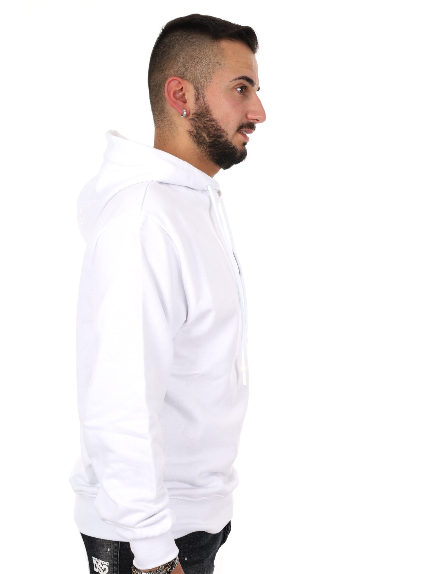 Felpa con cappuccio Ds2 da uomo bianca, stile primavera-estate