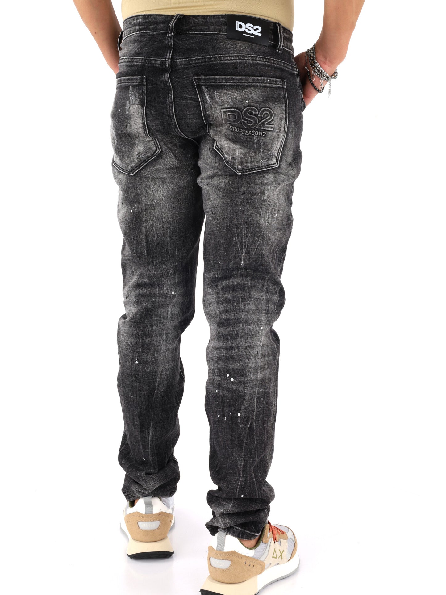 Jeans da uomo DS2 neri, modello SS26D11 37 per primavera estate