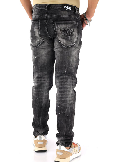 Jeans da uomo DS2 neri, modello SS26D11 37 per primavera estate