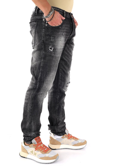 Jeans da uomo DS2 neri, modello SS26D11 37 per primavera estate