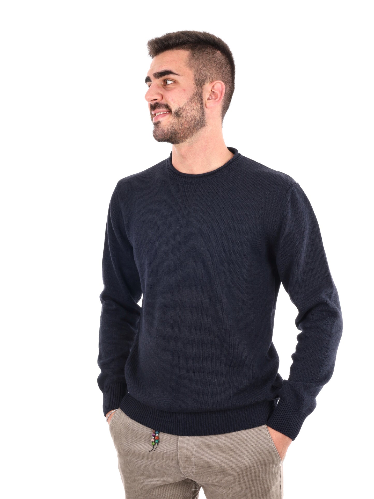 MAGLIA STONE GIROCOLLO FB DA UOMO BLU