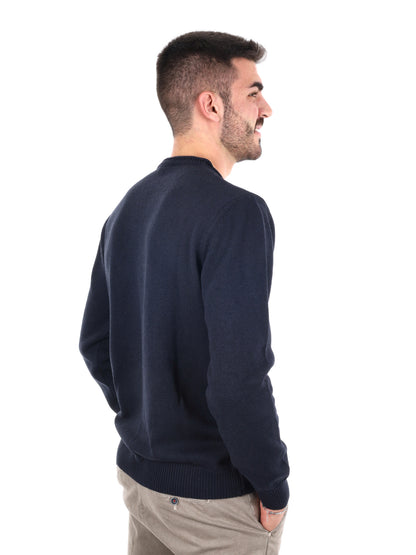 MAGLIA STONE GIROCOLLO FB DA UOMO BLU
