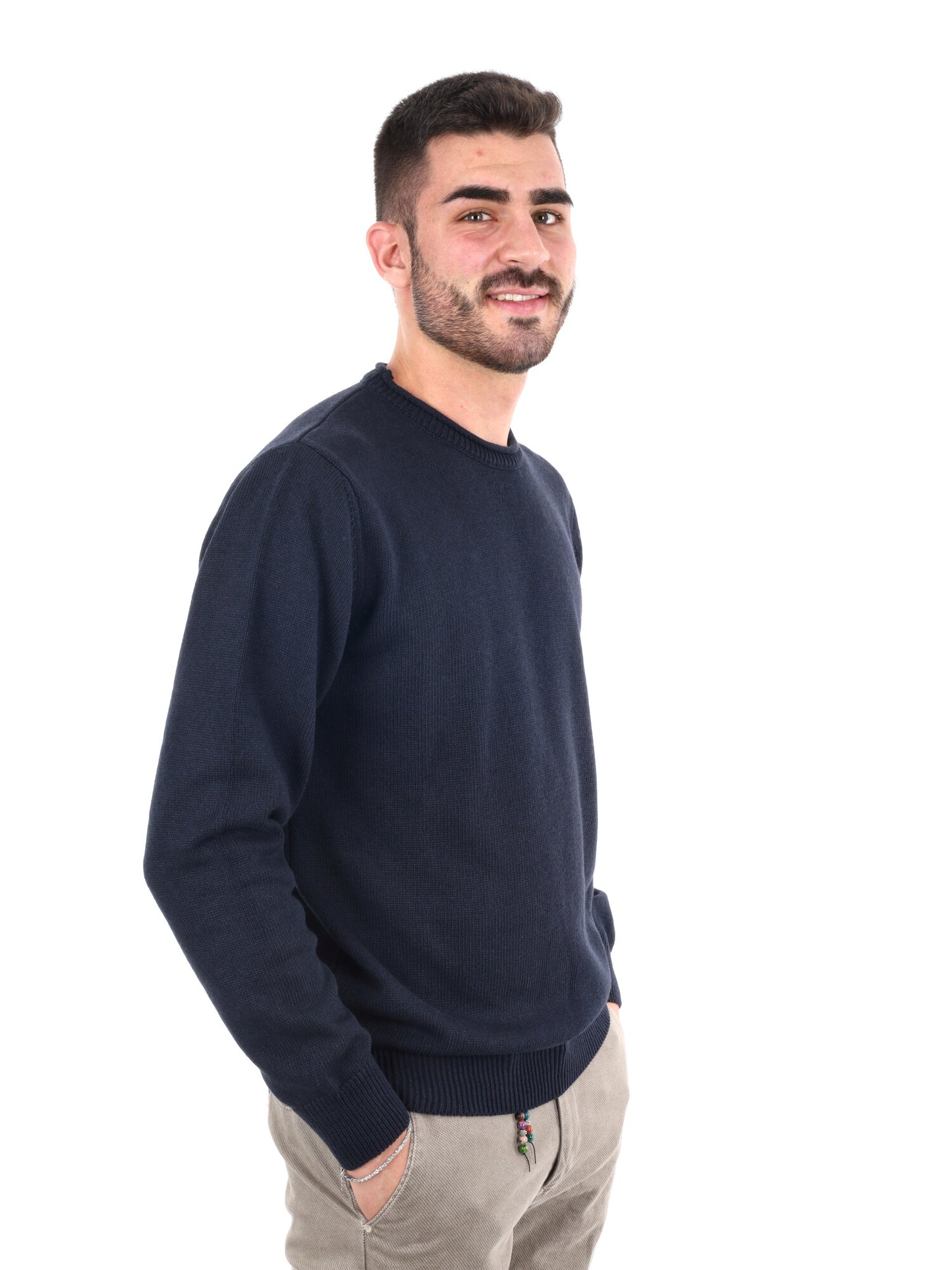 MAGLIA STONE GIROCOLLO FB DA UOMO BLU