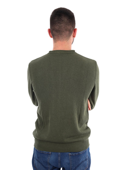 MAGLIA STONE GIROCOLLO FB DA UOMO VERDE MILITARE