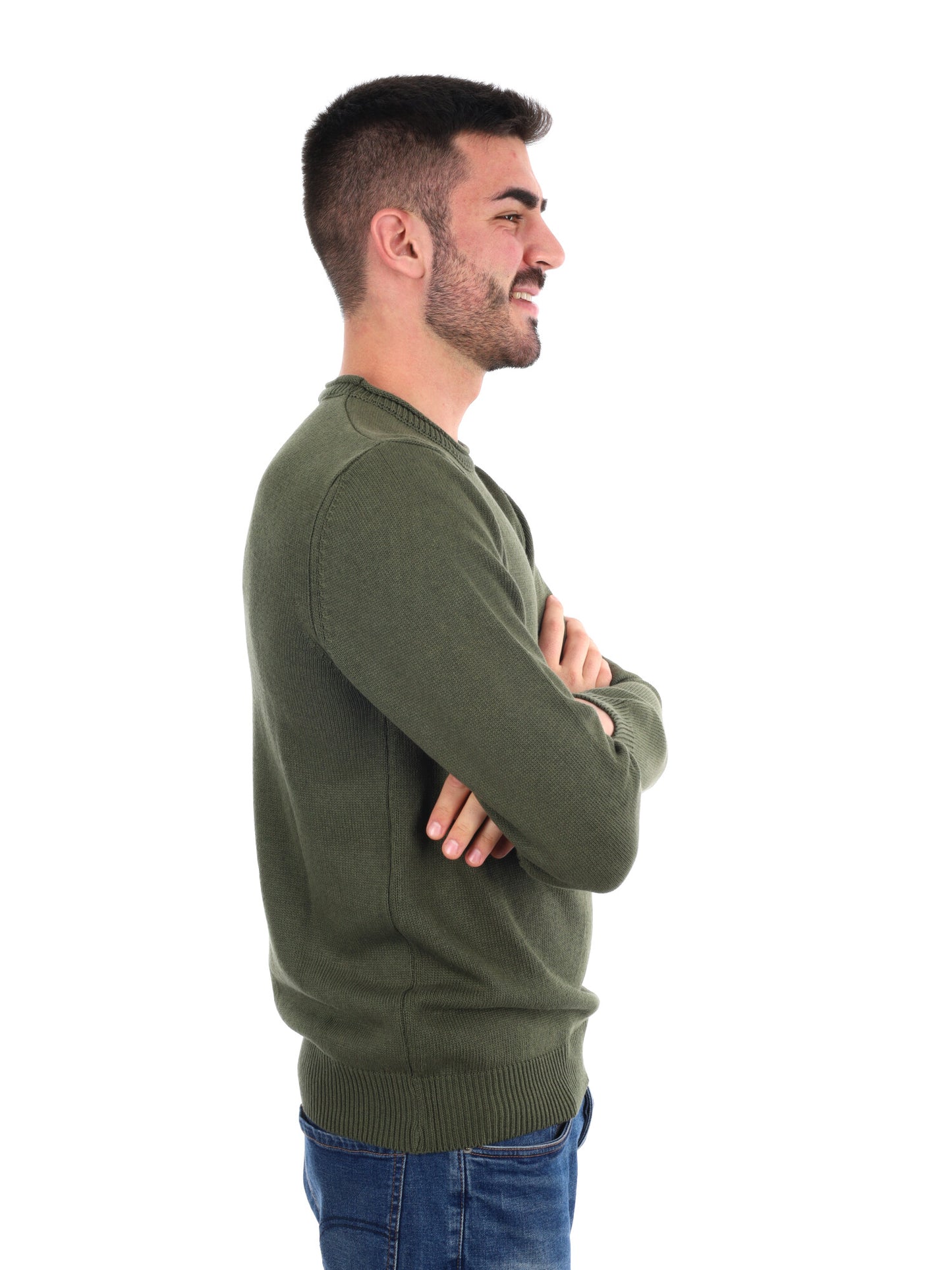 MAGLIA STONE GIROCOLLO FB DA UOMO VERDE MILITARE