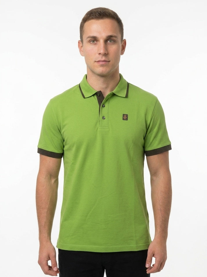Refrigiwear Ray, polo uomo verde dalla vestibilità slim