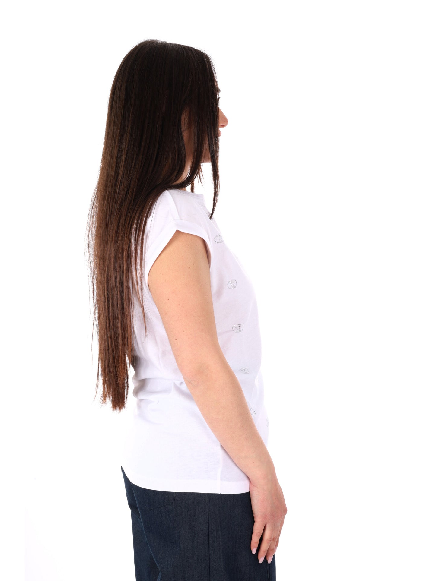 T-shirt maniche corte Yes-Zee da donna bianca