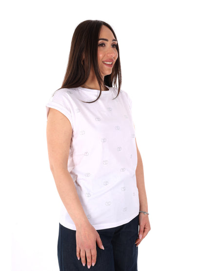 T-shirt maniche corte Yes-Zee da donna bianca
