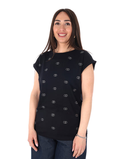 T-shirt maniche corte da donna Yes-Zee in nero