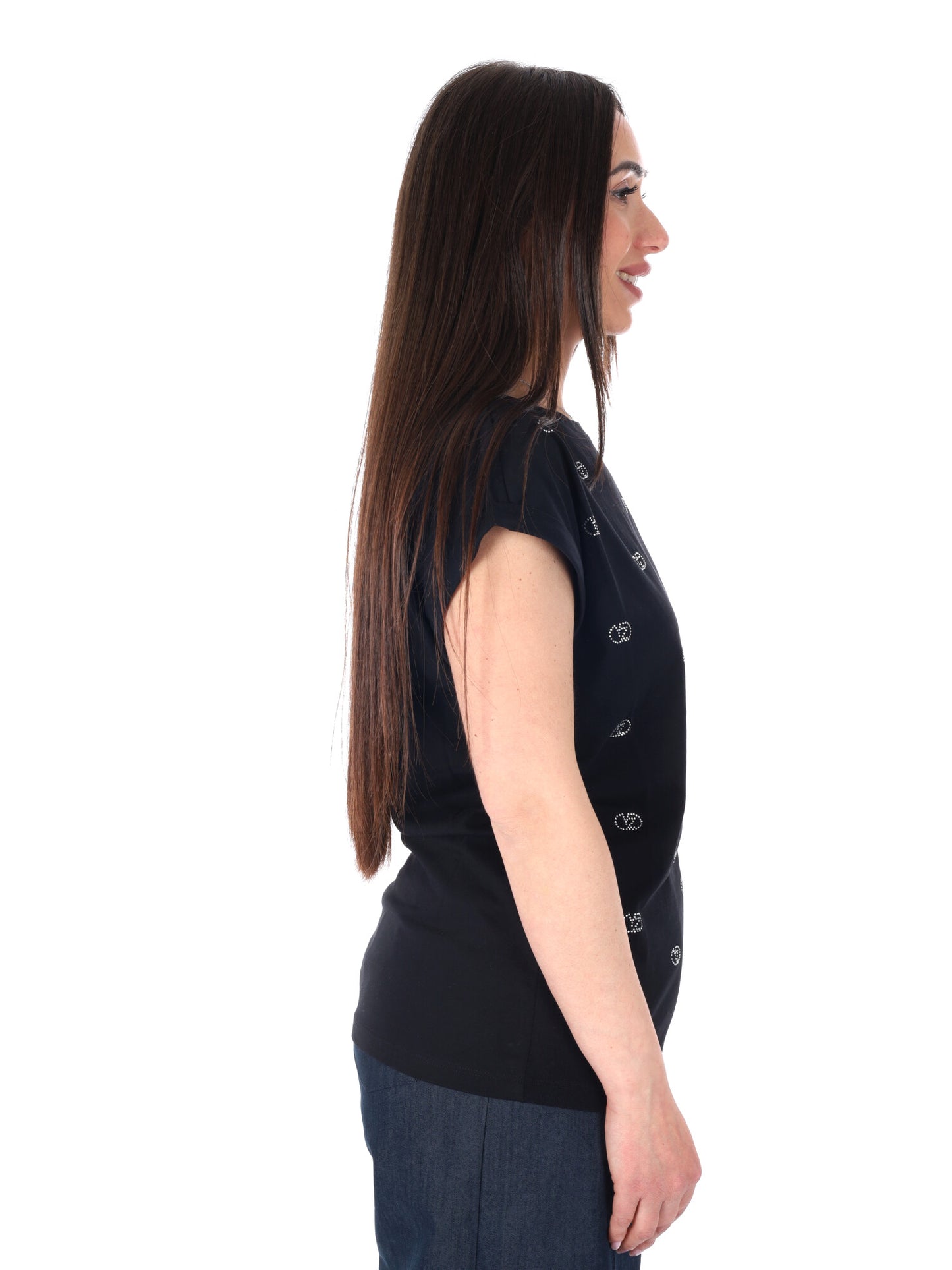 T-shirt maniche corte da donna Yes-Zee in nero