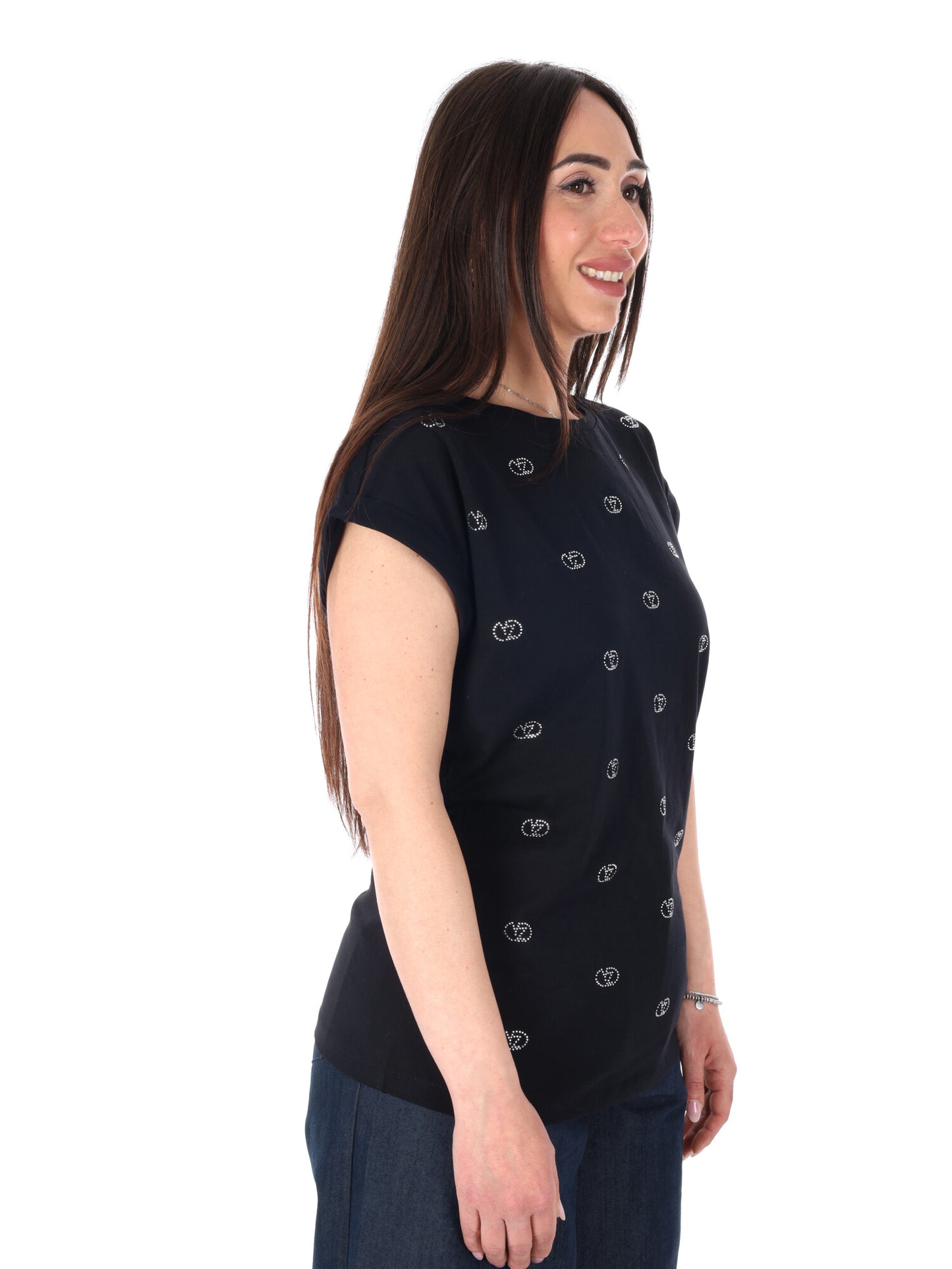 T-shirt maniche corte da donna Yes-Zee in nero