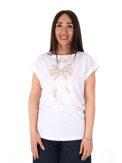 Yes-Zee T-shirt in bianco donna per la primavera estate